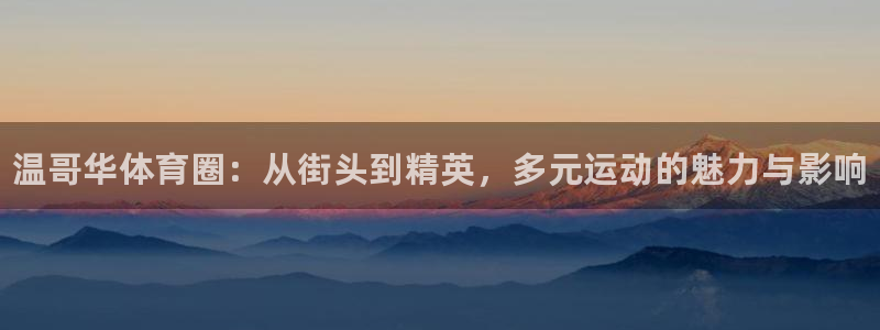 MK体育官网下载平台APP：温哥华体育圈：从街头到精